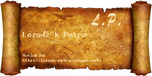 Lezsák Petra névjegykártya