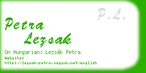 petra lezsak business card